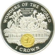1 Crown - Elizabeth II The Hanging Gardens of Babylon reverse image