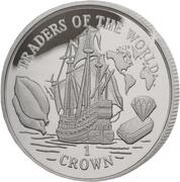 1 Crown - Elizabeth II Spanish Galleon, United Kingdom, 1997 reverse image