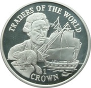 1 Crown - Elizabeth II Captain Cook, United Kingdom, 1997 reverse image