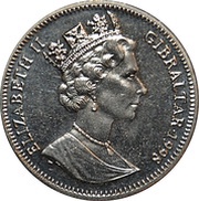 1 Crown - Elizabeth II Slalom skier obverse image