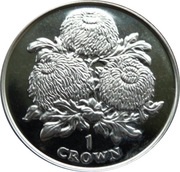 1 Crown - Elizabeth II Three Blossoms - Chrysanthemum, United Kingdom, 1998 reverse image