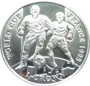 1 Crown - Elizabeth II Two players, one with ball, United Kingdom, 1998 reverse image