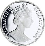 1 Crown - Elizabeth II Christopher Columbus; Silver Proof obverse image