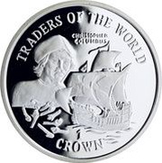 1 Crown - Elizabeth II Christopher Columbus; Silver Proof, United Kingdom, 1998 reverse image
