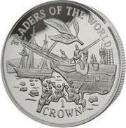 1 Crown - Elizabeth II Boston Tea Party; Silver Proof, United Kingdom, 1998 reverse image