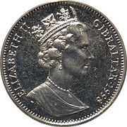 1 Crown - Elizabeth II Gibraltar Skull obverse image