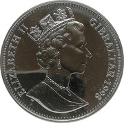 1 Crown - Elizabeth II Homo Sapiens Hunting Mammoth obverse image