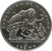 1 Crown - Elizabeth II Homo Sapiens Hunting Mammoth, United Kingdom, 1998 reverse image