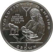 1 Crown - Elizabeth II The Common Ancestry of Ape and Man, United Kingdom, 1998 reverse image