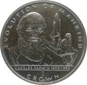 1 Crown - Elizabeth II Charles Darwin, United Kingdom, 1998 reverse image