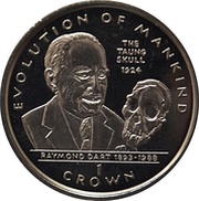 1 Crown - Elizabeth II Raymond Dart, United Kingdom, 1998 reverse image