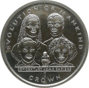 1 Crown - Elizabeth II 20th Century Homo Sapiens, United Kingdom, 1998 reverse image