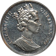 1 Crown - Elizabeth II Two wind surfers obverse image
