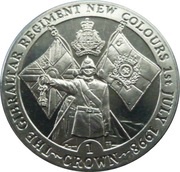 1 Crown - Elizabeth II The Gibraltar Regiment New Colours, United Kingdom, 1998 reverse image