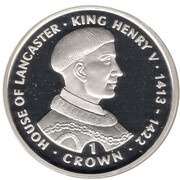 1 Crown - Elizabeth II King Henry V; Silver Proof, United Kingdom, 1998-1999 reverse image