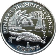 1 Crown - Elizabeth II Platypus and Sailing Yachts, United Kingdom, 1999 reverse image