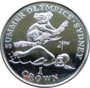 1 Crown - Elizabeth II Swimmer and Koala, United Kingdom, 1999 reverse image
