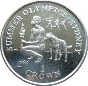 1 Crown - Elizabeth II Aboriginal man and dog, United Kingdom, 1999 reverse image