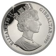 1 Crown - Elizabeth II Aboriginal man and dog; Silver Proof obverse image