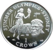 1 Crown - Elizabeth II Aboriginal Woman holding torch, United Kingdom, 1999 reverse image