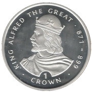 1 Crown - Elizabeth II King Alfred the Great, United Kingdom, 1999 reverse image
