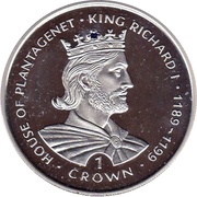 1 Crown - Elizabeth II King Richard I; Silver Proof, United Kingdom, 1999 reverse image
