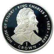 1 Crown - Elizabeth II King Charles I; Silver Proof, United Kingdom, 1999 reverse image