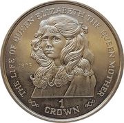 1 Crown - Elizabeth II Queen Mother as a Girl 1905, United Kingdom, 1999 reverse image