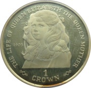 1 Crown - Elizabeth II The Queen Mother as a child in 1905, United Kingdom, 1999 reverse image