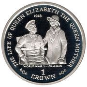 1 Crown - Elizabeth II World War I - Glamis; Silver Proof, United Kingdom, 1999 reverse image