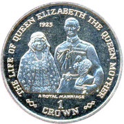 1 Crown - Elizabeth II A Royal Marriage, United Kingdom, 1999 reverse image