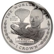 1 Crown - Elizabeth II J. Robert Oppenheimer; Silver Proof, United Kingdom, 1999 reverse image