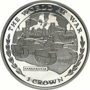 1 Crown - Elizabeth II Barbarossa; Silver Proof Issue, United Kingdom, 1999 reverse image
