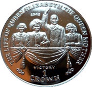 1 Crown - Elizabeth II Royals on Balcony-Victory, United Kingdom, 2000 reverse image