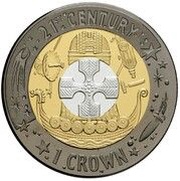 1 Crown - Elizabeth II 21st Century, United Kingdom, 2001 reverse image