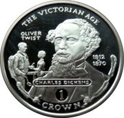 1 Crown - Elizabeth II Charles Dickens, United Kingdom, 2001 reverse image