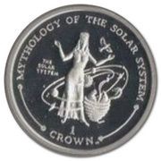 1 Crown - Elizabeth II The Solar System; Silver Proof, United Kingdom, 2001 reverse image
