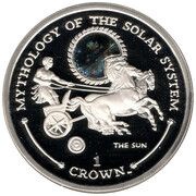 1 Crown - Elizabeth II The Sun; Silver Proof with Hologram, United Kingdom, 2001 reverse image