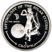 1 Crown - Elizabeth II The Moon; Silver Proof with Pearl, United Kingdom, 2001 reverse image