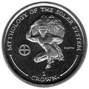 1 Crown - Elizabeth II The Earth, United Kingdom, 2001 reverse image