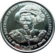1 Crown - Elizabeth II Queen's 75th Birthday, United Kingdom, 2001 reverse image