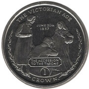 1 Crown - Elizabeth II Accession to the throne, United Kingdom, 2001 reverse image
