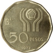 50 Pesos Soccer reverse image