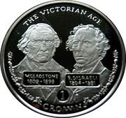 1 Crown - Elizabeth II Glaldstone and Disraeli, United Kingdom, 2001 reverse image