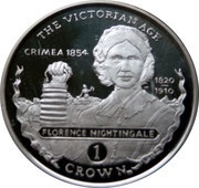 1 Crown - Elizabeth II Florence Nightingale, United Kingdom, 2001 reverse image