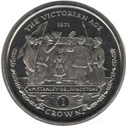 1 Crown - Elizabeth II Stanley meeting Dr. Livingstone, United Kingdom, 2001 reverse image