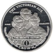 1 Crown - Elizabeth II The Bronte Sisters; Silver Proof, United Kingdom, 2001 reverse image