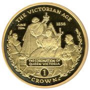 1 Crown - Elizabeth II 1838 Coronation of Queen Victoria; Gold clad Silver Proof, United Kingdom, 2001 reverse image