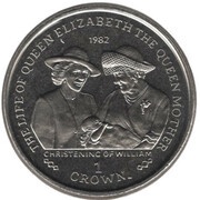 1 Crown - Elizabeth II Christening of William, United Kingdom, 2002 reverse image