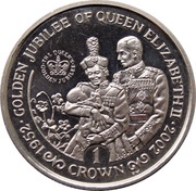 1 Crown - Elizabeth II Golden Jubilee - Royal Couple with baby, United Kingdom, 2002 reverse image
